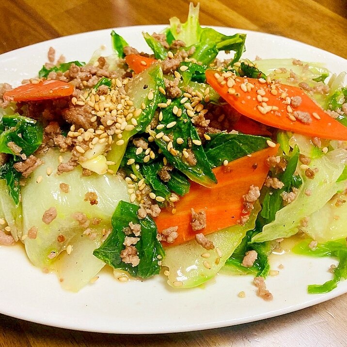 ★今夜の晩御飯: 白菜と挽肉の塩ニンニク炒め